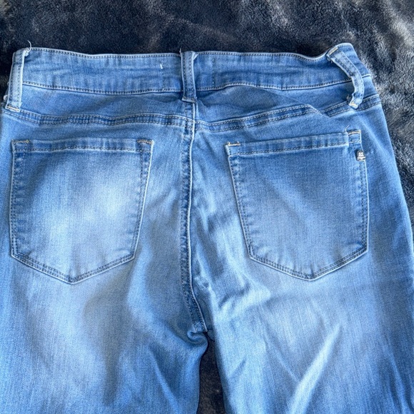 Distressed Flare Blue Jeans - Picture 8 of 10